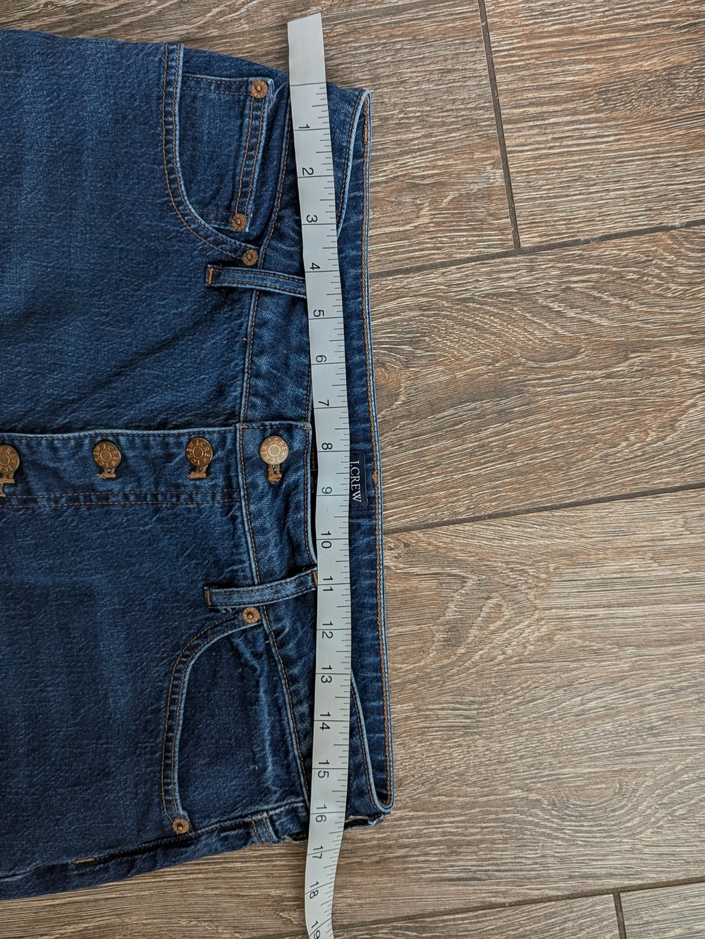 J. Crew Curvy Full Length Wide Leg Jean Button Fly Dark Wash Size 31 Tall - Picture 12 of 16
